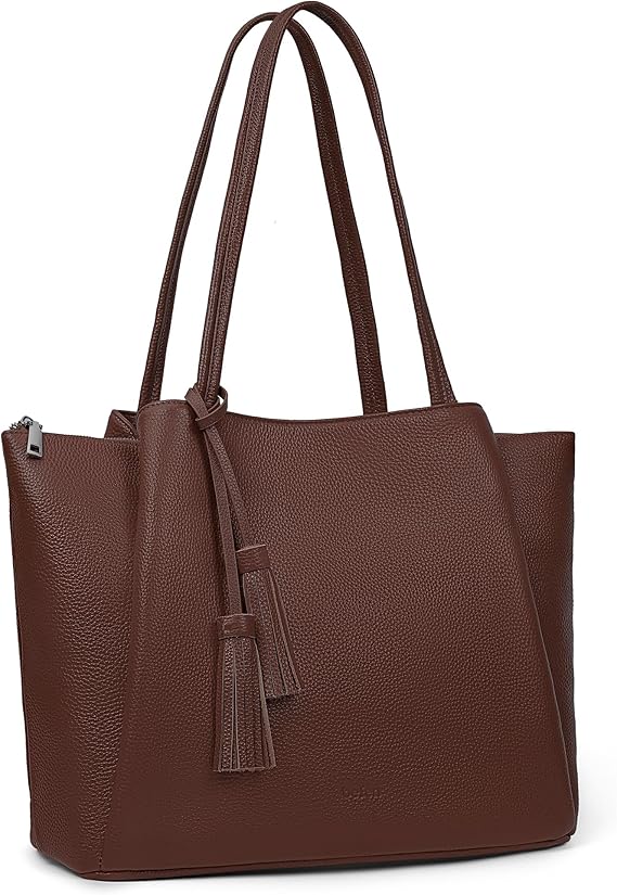 Genuine Leather Tote Bag for Women Work, Womens Laptop Tote Bags Shoulder Purses Totes with Compartments Handbags